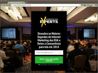 “Só falta confirmar seu cadastro”
1. Abra seu e-mail
2. Procure uma mensagem em meu nome
3. Clique no botão/link para confirmar cadastro
e acessar a isca
Página de Obrigado
Compatilhar!
 