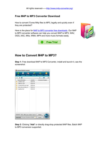 M4p to mp3 converter free downloads
