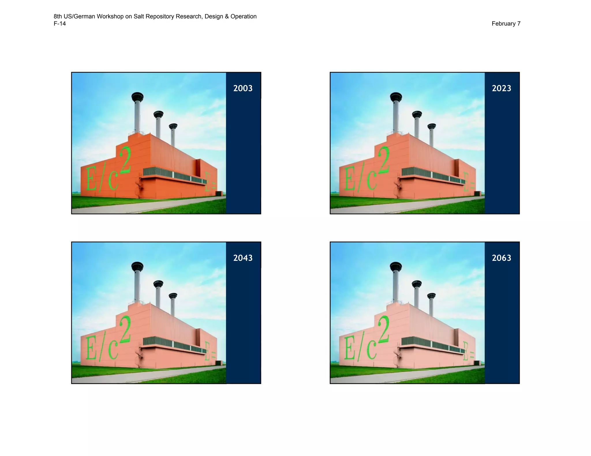 3737
2003
3838
2023
3939
2043
4040
2063
8th US/German Workshop on Salt Repository Research, Design & Operation
F-14 February 7
 