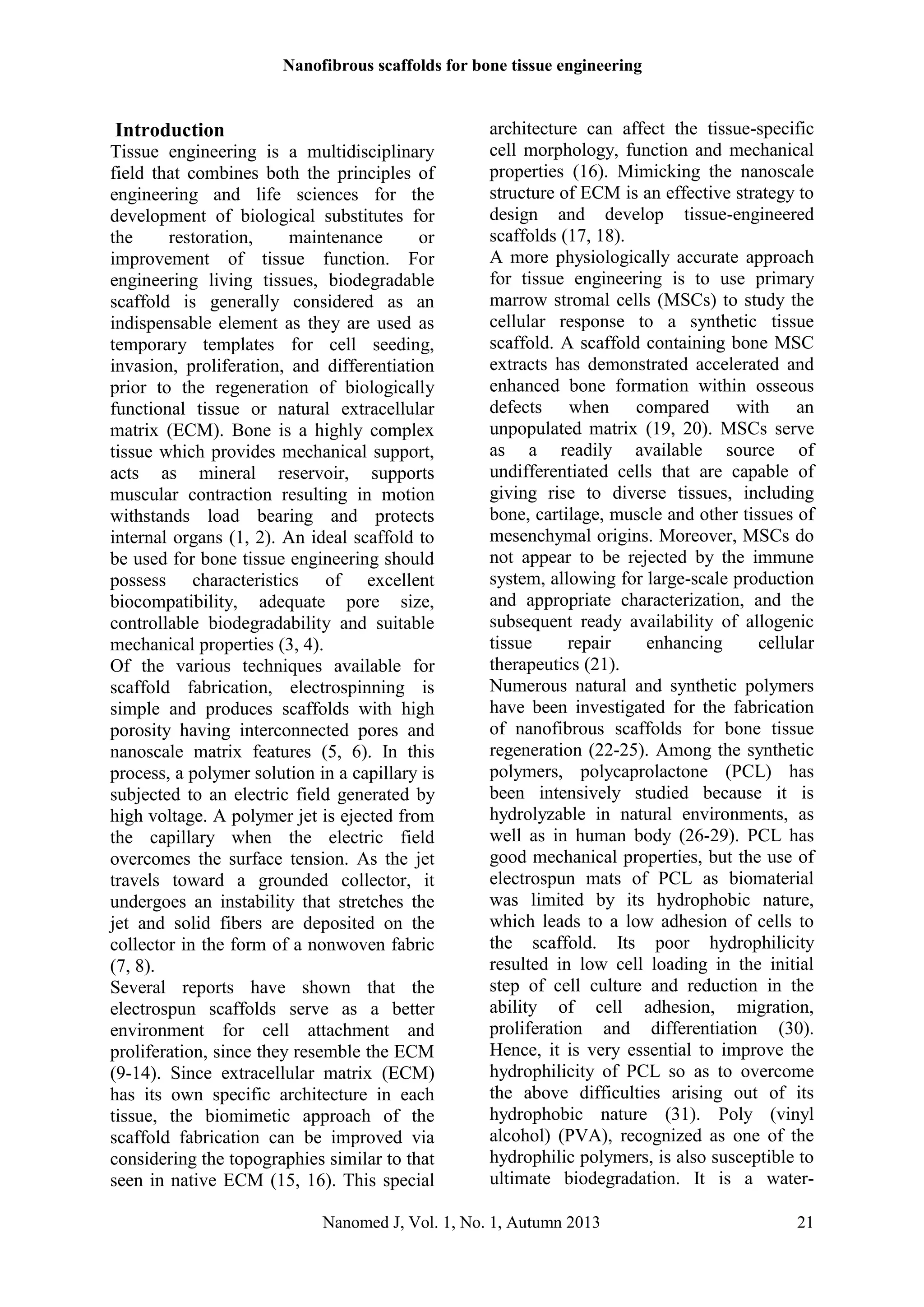 Aligned and random nanofibrous nanocomposite scaffolds for bone tissue ...