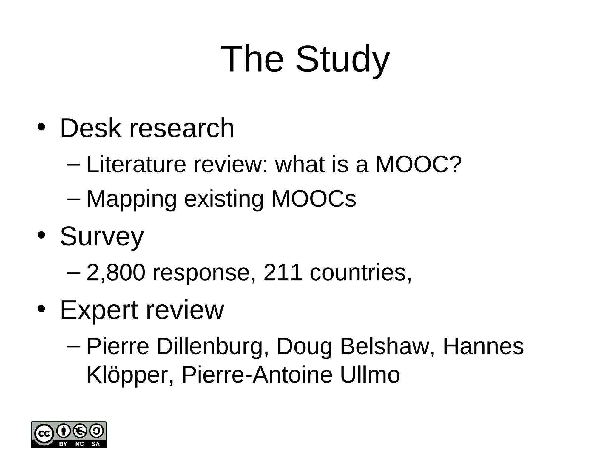 Today 
• Findings from the StartUp Europe MOOC study 
• Paper session 
• Discussion 
Lunch 
• Platform panel: 
FUN, OpenHPI, OpenClassrooms 
• Paper session 
• Response: Davinia Hernández-Leo & Carlos 
Delgado Kloos 
 