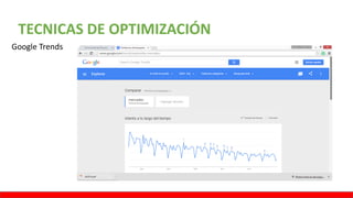 TECNICAS DE OPTIMIZACIÓN
Google Trends
 