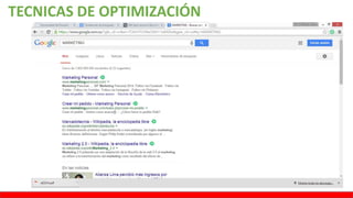 TECNICAS DE OPTIMIZACIÓN
 