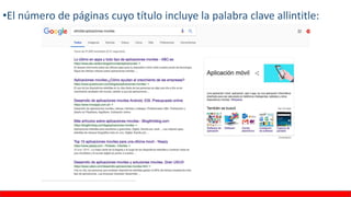 •El número de páginas cuyo título incluye la palabra clave allintitle:
 