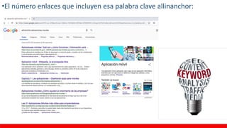 •El número enlaces que incluyen esa palabra clave allinanchor:
 