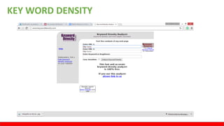 KEY WORD DENSITY
 