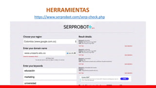 HERRAMIENTAS
https://www.serprobot.com/serp-check.php
 
