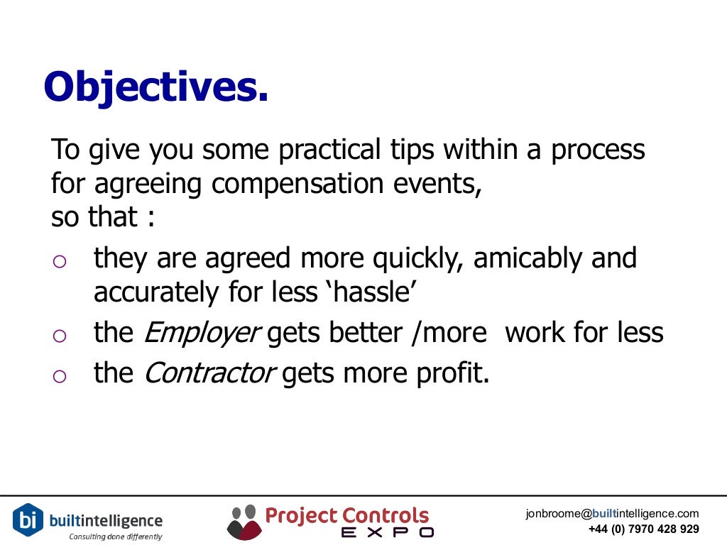 M5 NEC3 Compensation Eventsagreeing contractual change promptly, a…