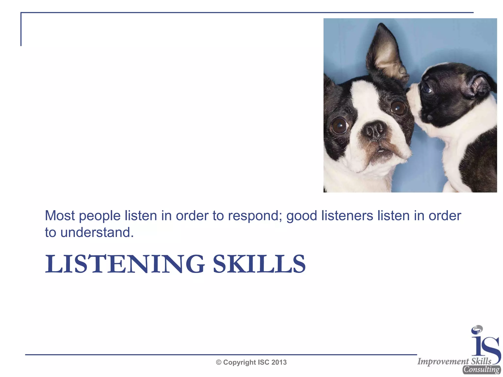 Questioning and Listening Skills - workshop | PPT