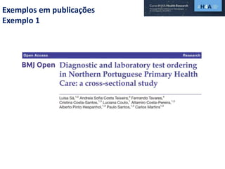 Exemplos em publicações
Exemplo 1
 