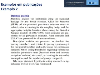 Exemplos em publicações
Exemplo 2
 