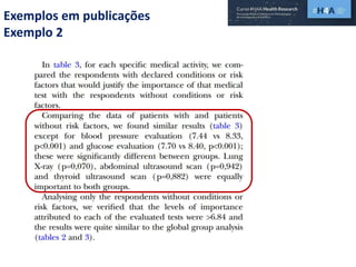 Exemplos em publicações
Exemplo 2
 