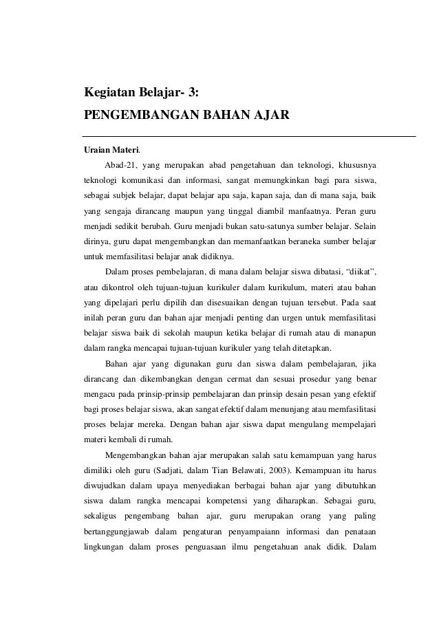 Pengembangan Bahan Ajar