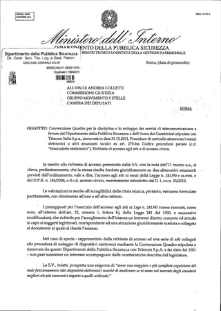 Braccialetto elettronico - risposta Ministero Interno a quesito M5S