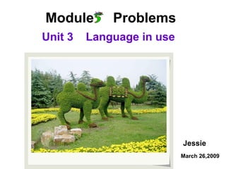 Module  Problems Unit 3  Language in use Jessie March 26,2009 