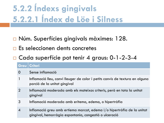 DETERMINACIÓ D’INDICADORS DEL NIVELL DE SALUT BUCODENTAL | PPT