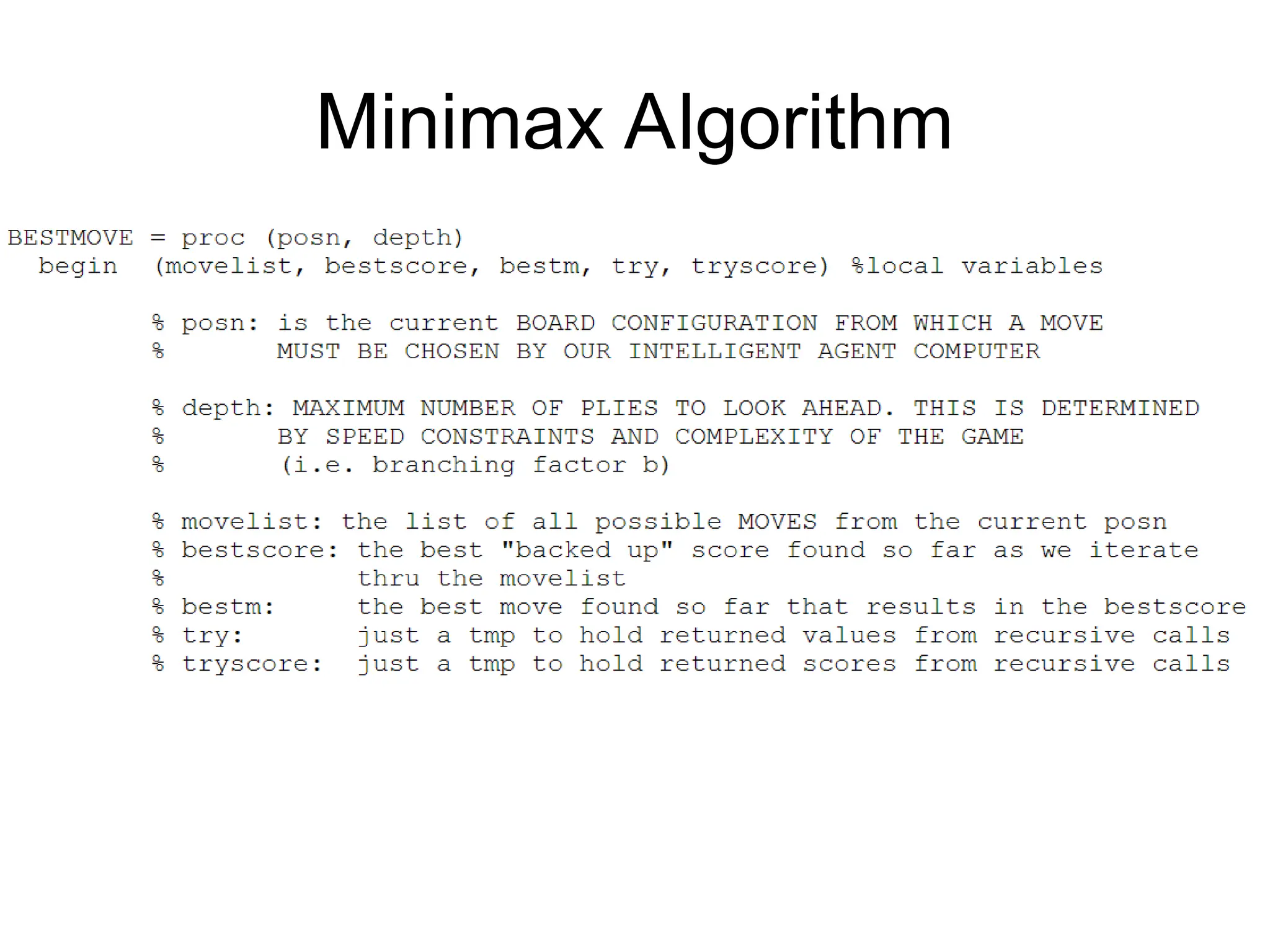 Minimax Algorithm
 