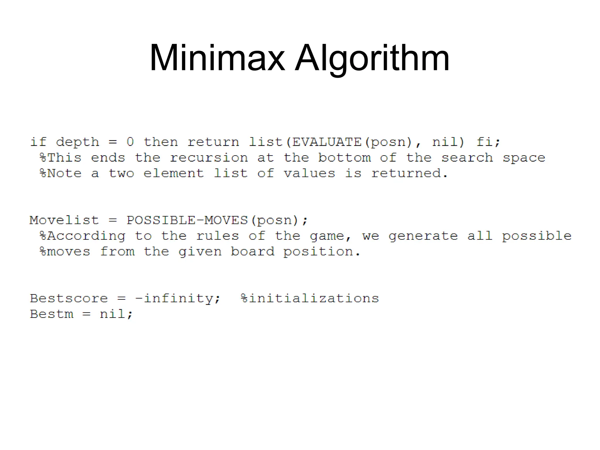Minimax Algorithm
 