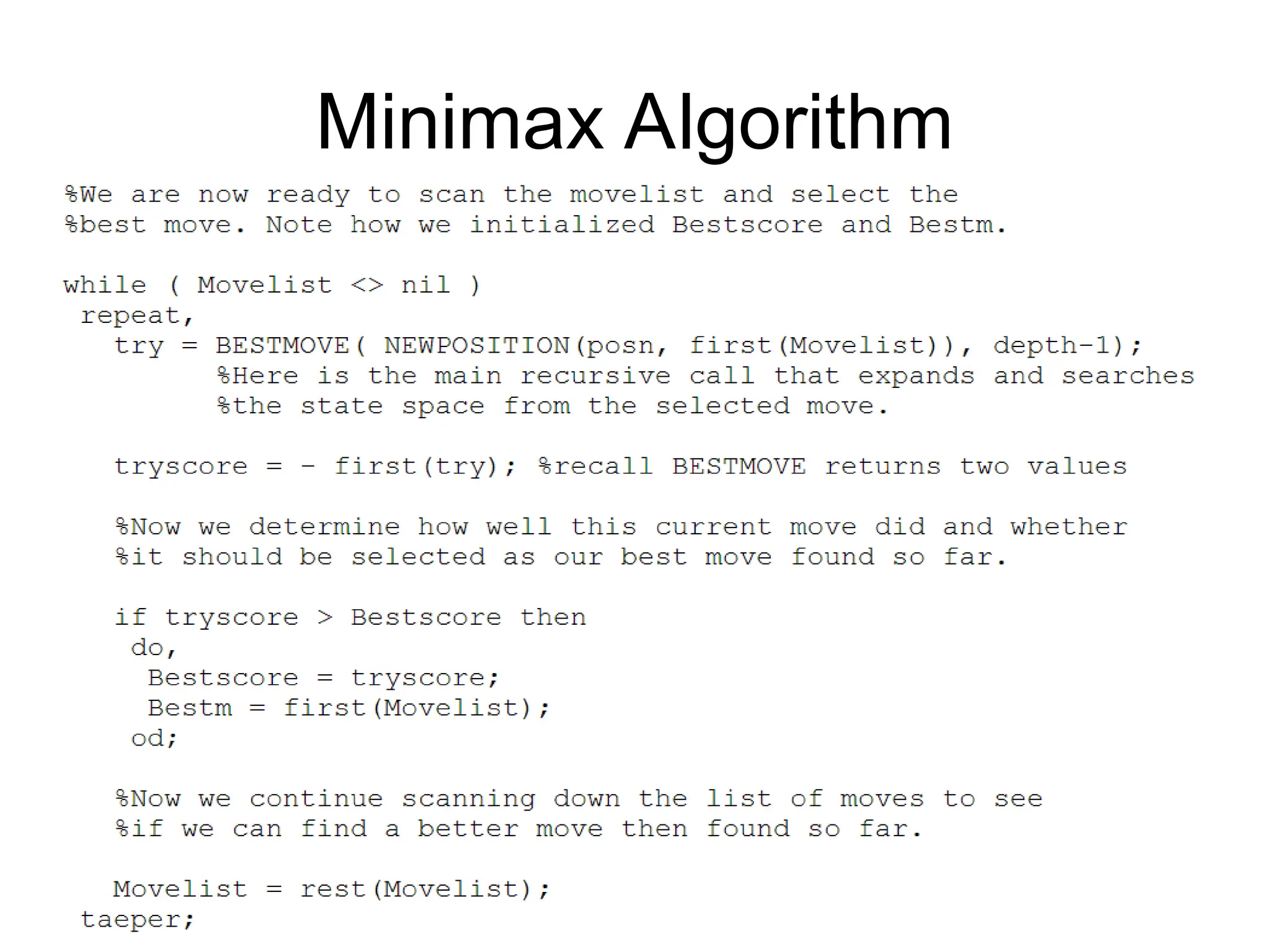 Minimax Algorithm
 
