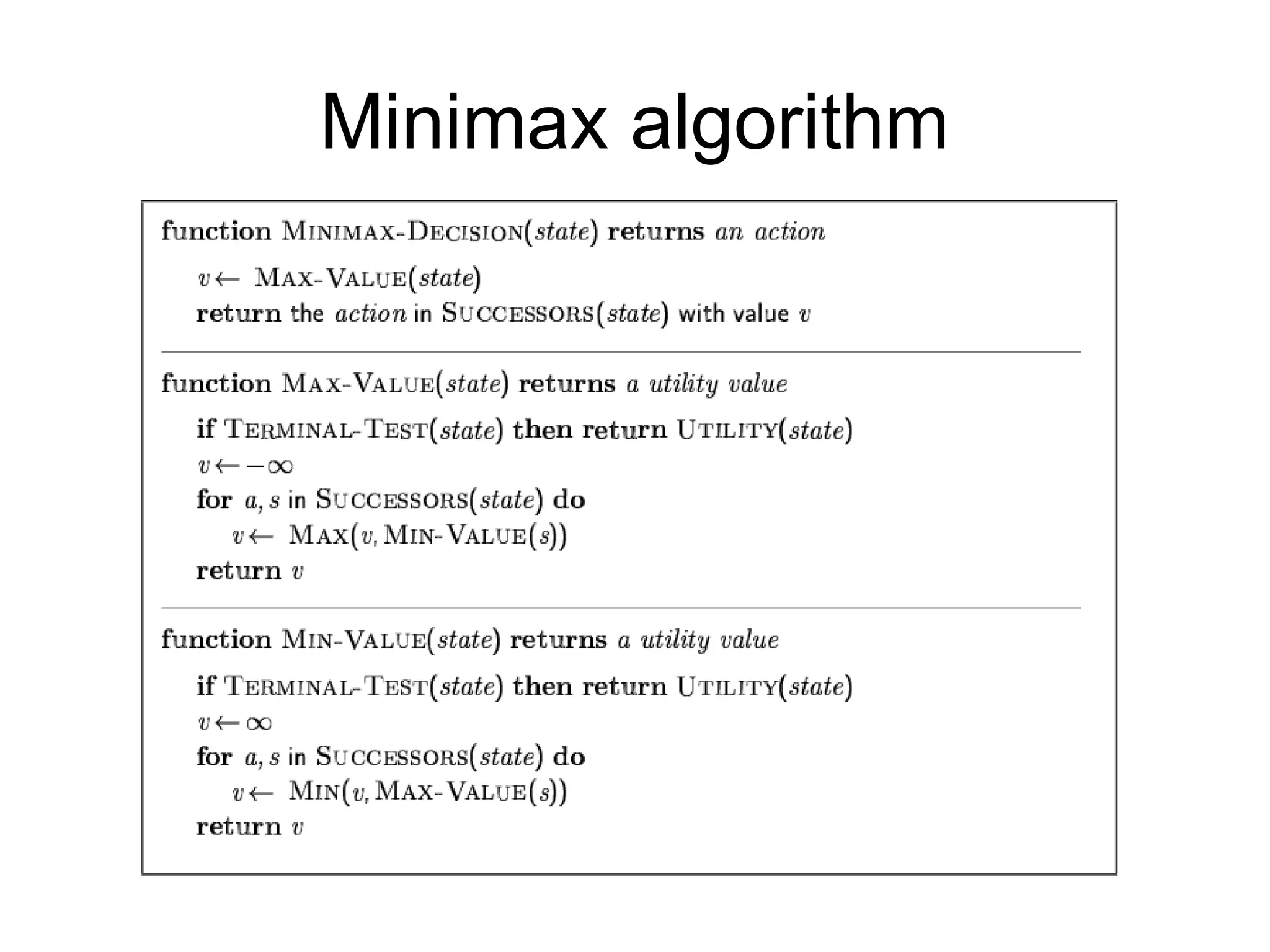 Minimax algorithm
 