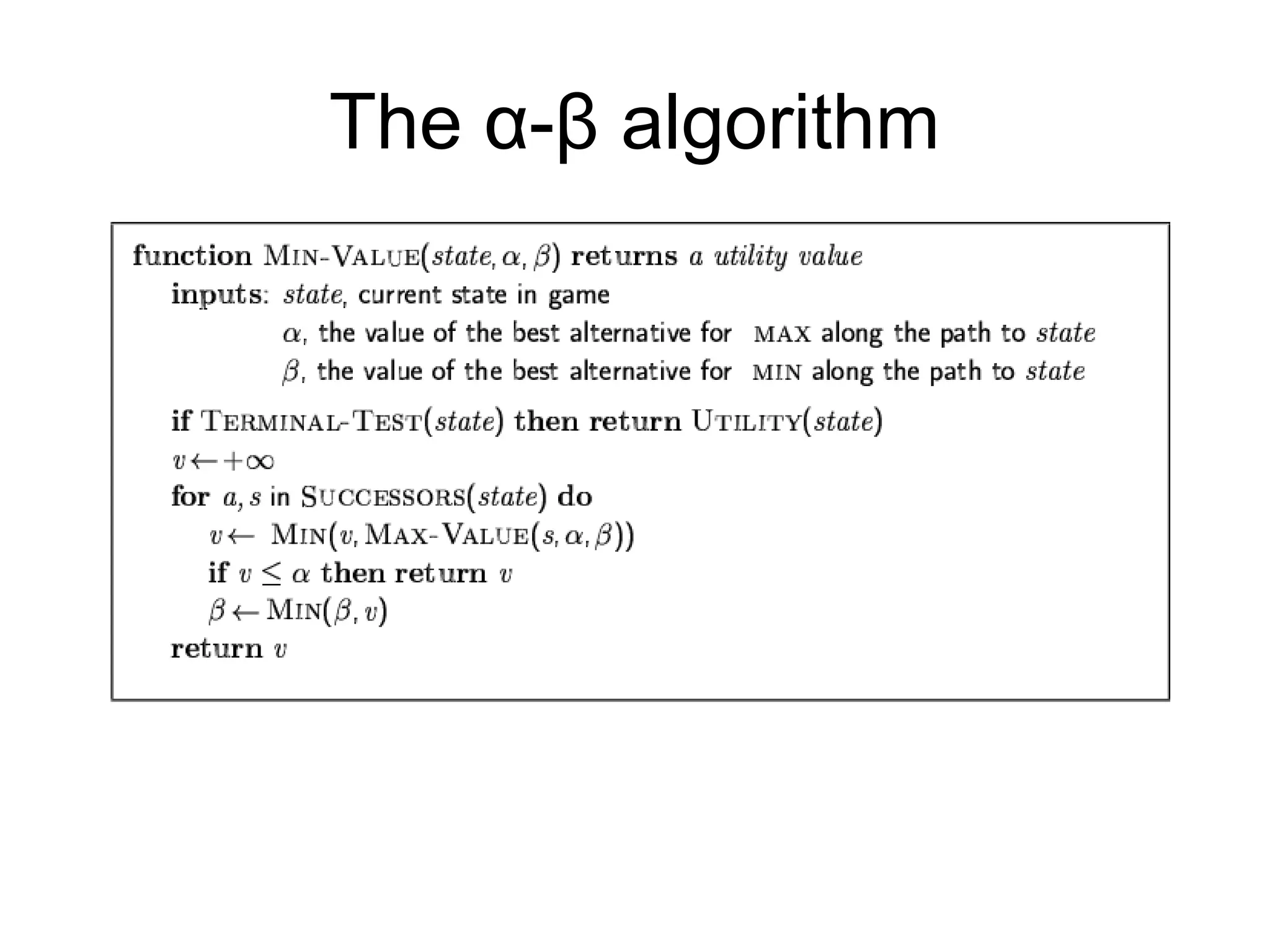 The α-β algorithm
 