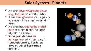 Planets Overview Comprehensive Overview of the Solar System: Planets, Moons, and Small ...