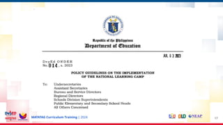 MATATAG Curriculum Training | 2024 17
 