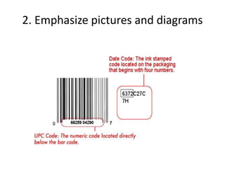 2. Emphasize pictures and diagrams
 