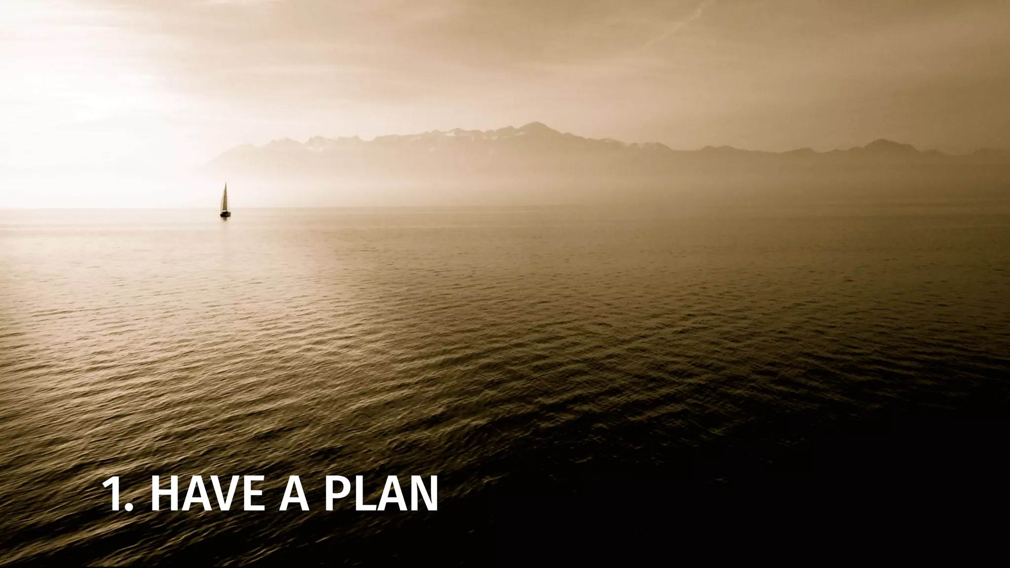 1. HAVE A PLAN
 