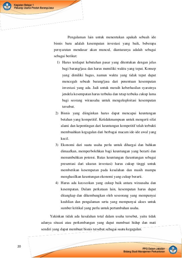 M6 Kb1 Peluang Usaha Produk Barang Dan Jasa