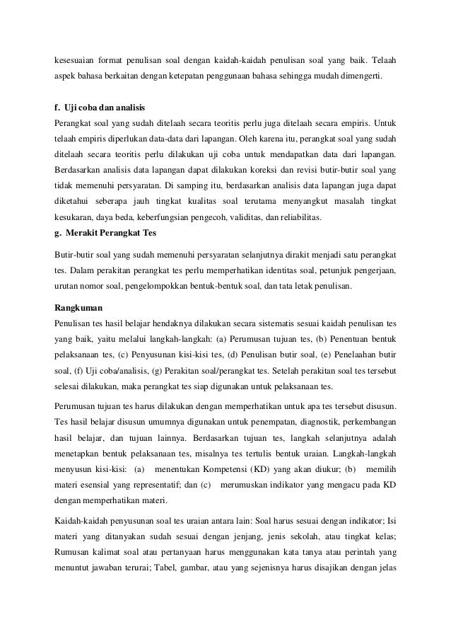 Menulis Tes Hasil Belajar