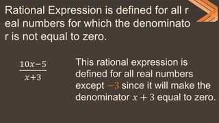 Rational algebraic expressions | PPTX