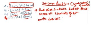 Understanding the Set Cover Problem: Concepts and Cost Optimization | PPTX