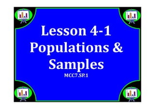 M7 4 1 populations & samples