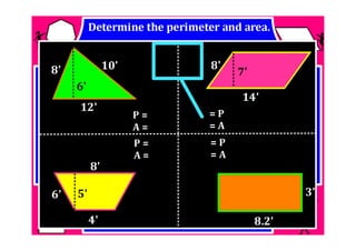 M7 lesson 4 5 area & perimeter of composite shapes | PDF