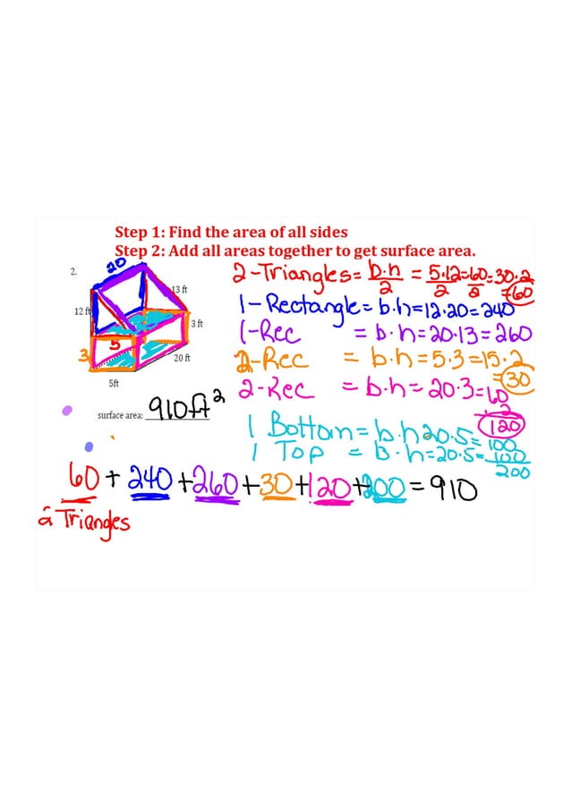 M7 lesson 4 9 surface area and volume of composite solids packet with ...