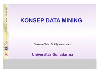 KONSEP DATA MINING
Universitas Gunadarma
Logo Seminar
Disusun Oleh : Dr Lily Wulandari
 