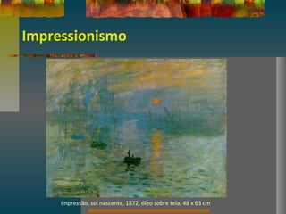 Impressionismo
Impressão, sol nascente, 1872, óleo sobre tela, 48 x 63 cm
 