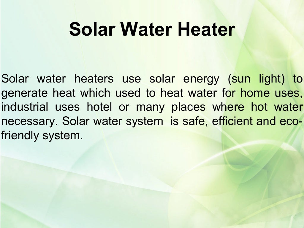 Solar Water Heater Advantages and Working