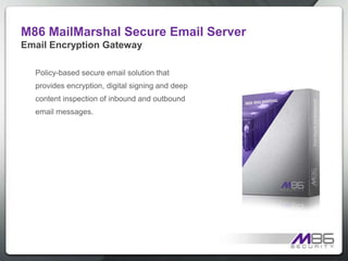 M86 Secure Web GatewayUnified Web Security Key Features:Web Security