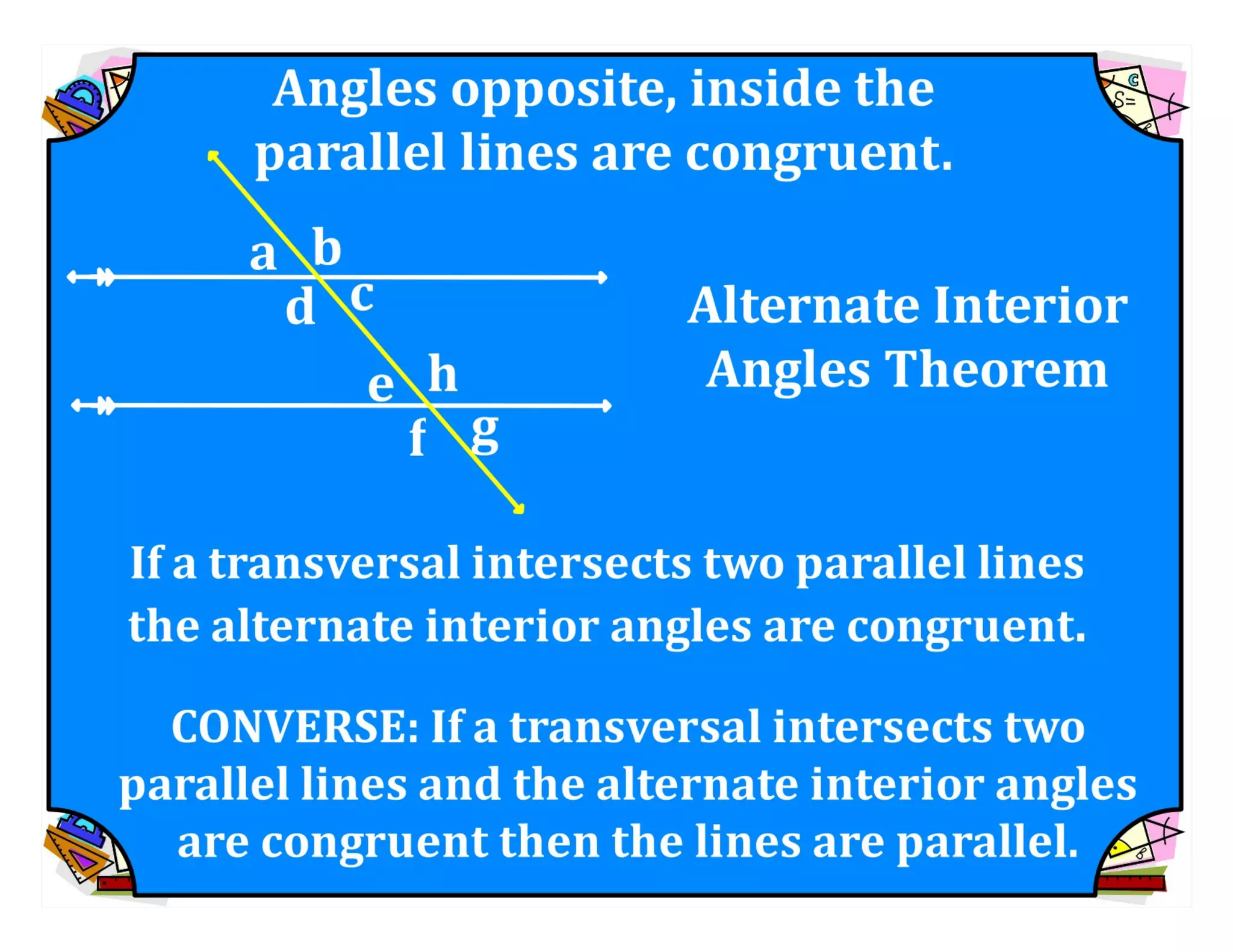 M8 acc l esson 8-1 angles of transversals &amp; parallel lines.