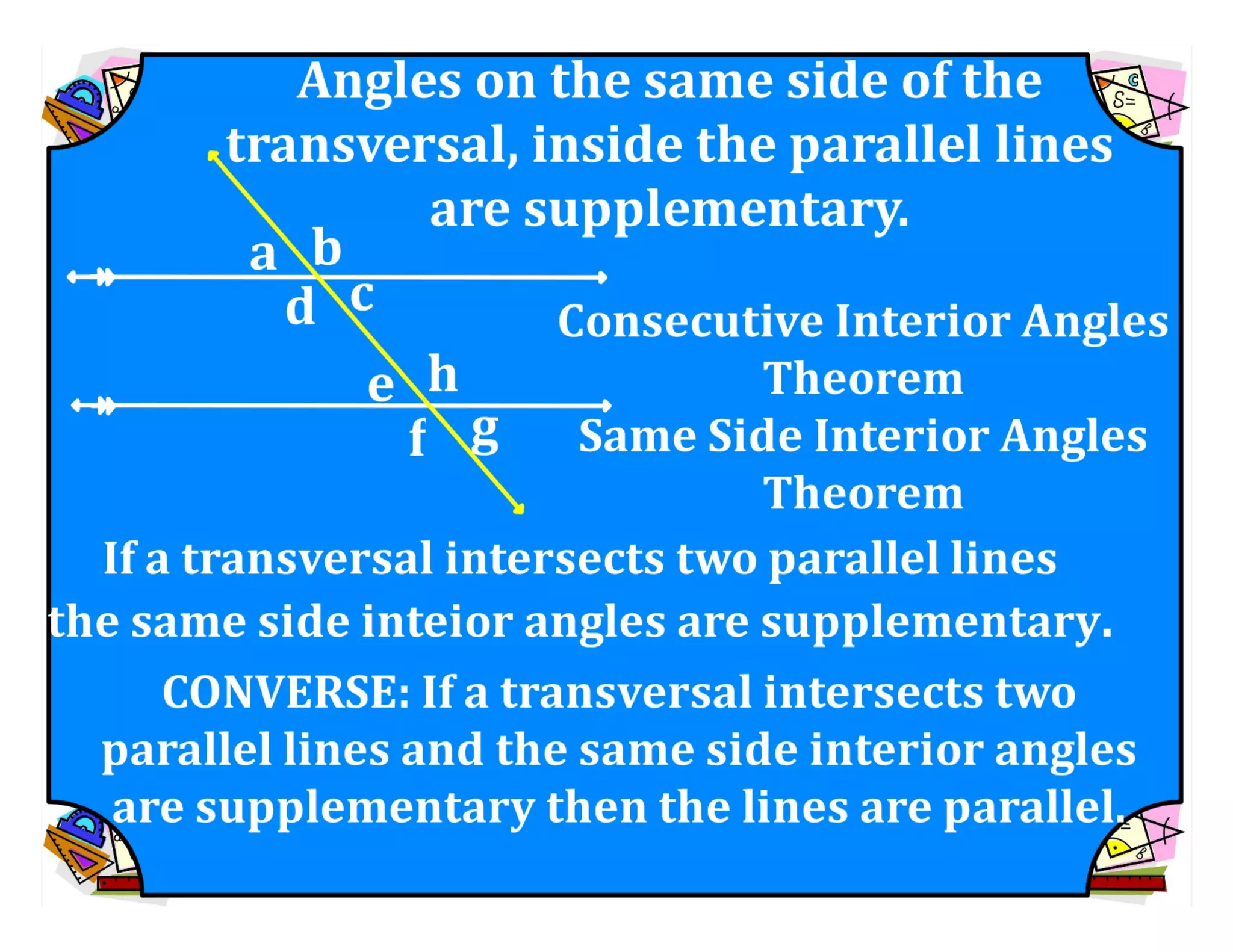M8 acc l esson 8-1 angles of transversals &amp; parallel lines.