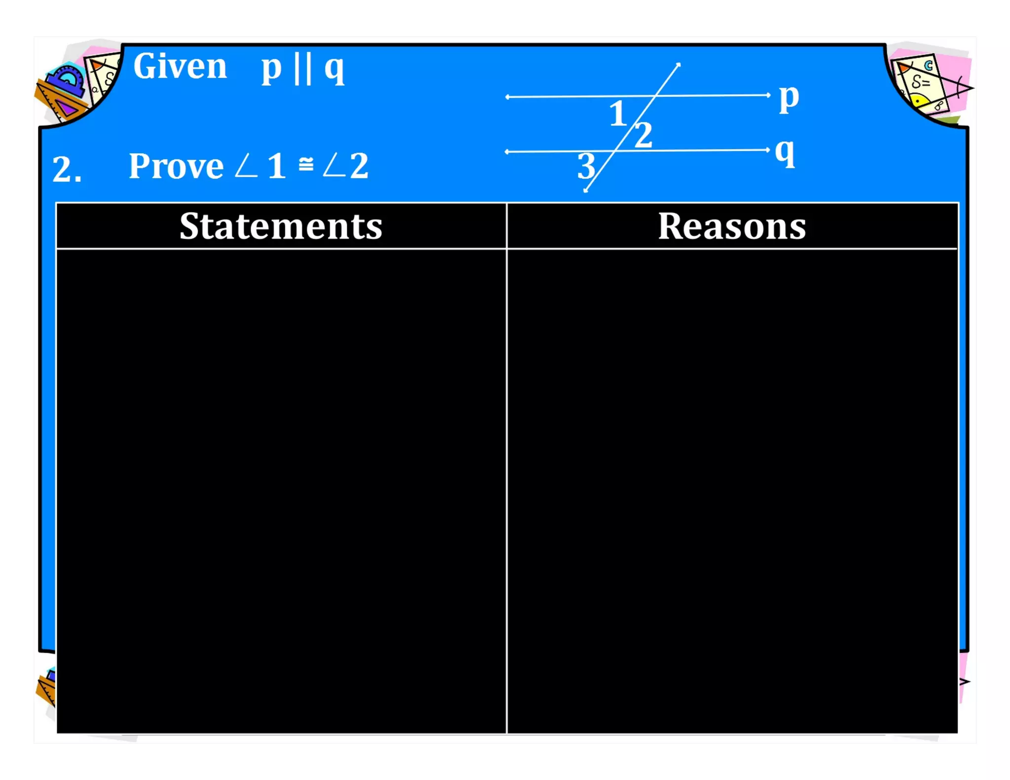 M8 acc l esson 8-1 angles of transversals &amp; parallel lines.