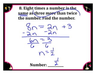 M8 adv key lesson 2 2 write &amp; solve equations