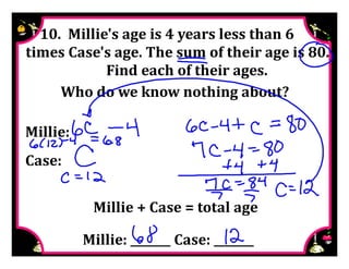 M8 adv key lesson 2 2 write &amp; solve equations