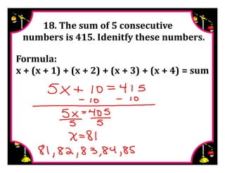 M8 adv key lesson 2 2 write &amp; solve equations