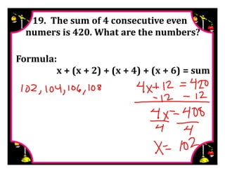 M8 adv key lesson 2 2 write &amp; solve equations