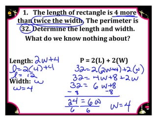 M8 adv key lesson 2 2 write &amp; solve equations
