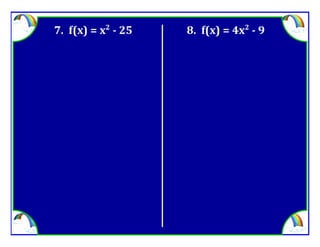 M8 adv lesson 3 7 solve by factoring &amp; square root method