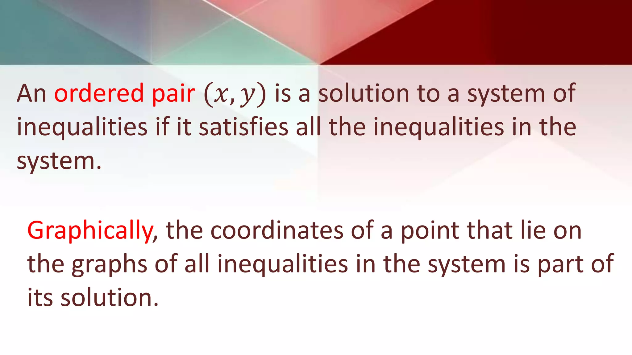 System of Linear inequalities in two variables | PPTX